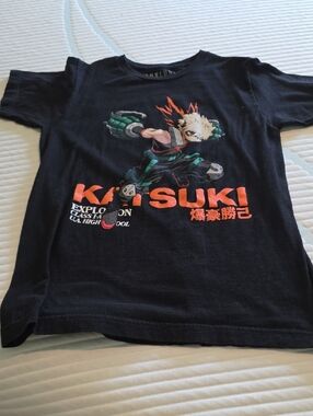 Kids Black Katsuki Graphic Short Sleeve Tee by